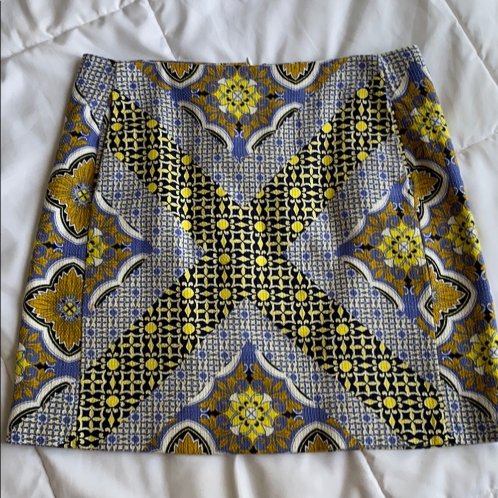 Multi Color Patterned Mini Skirt with Pockets